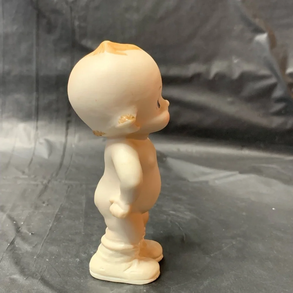Kewpie Porcelain Baby Beige Chubby Belly and Shoes Vintage Collectable Big Eyes